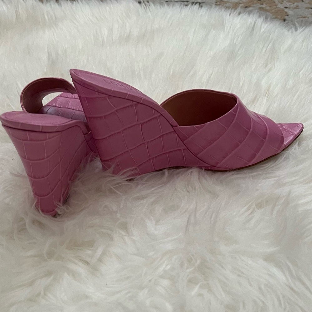 Schutz Pink Slide Wedge Sandals - Picture 2 of 2